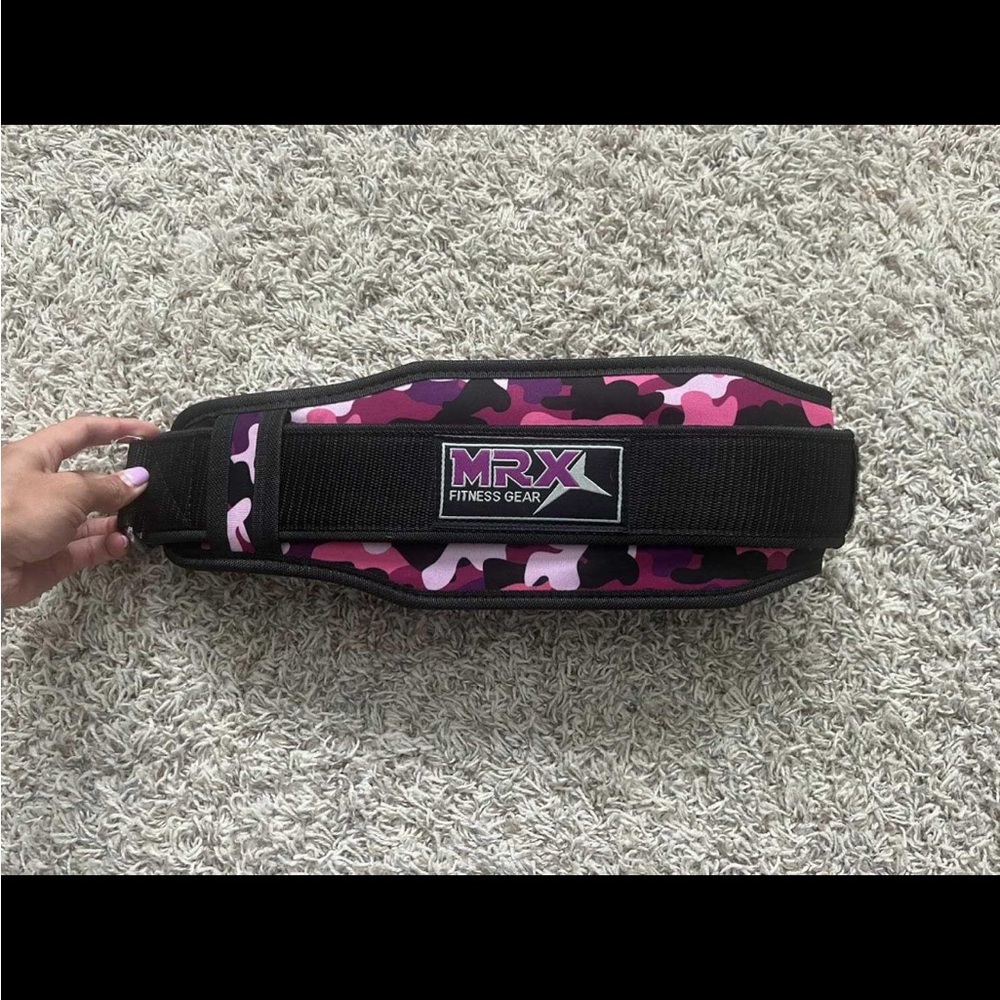 MRX Fitness Gear Pink Camo Weightlifting Belt